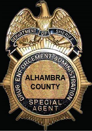 PP-1400 - Carved Wall Plaque of the Special Agent Badge of  the Drug Enforcement Administration (DEA), Alhambra County,  California, Gold Leaf Gilded