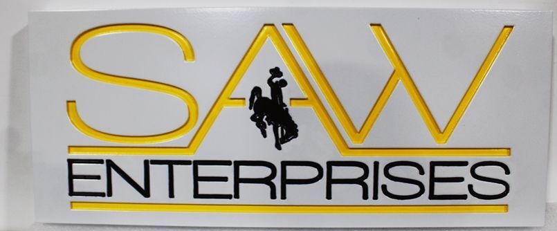 SA28846 - Carved Sign for "SAW Enterprises" 