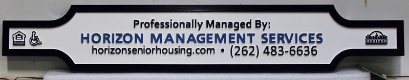 KA20587 - Carved HDU "Horizon Management Services"  Sign