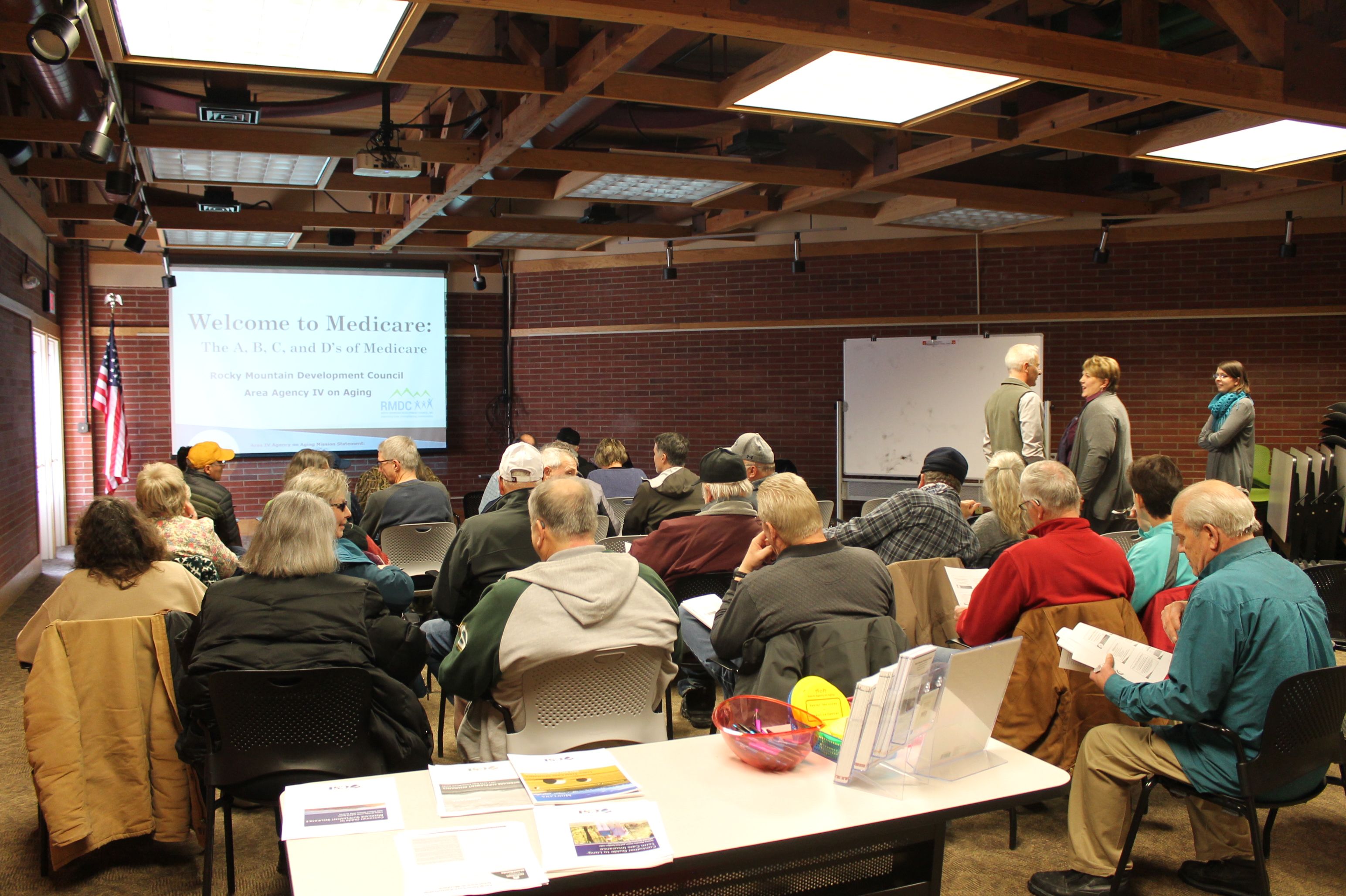 Pictured: A classroom styled Welcome to Medicare session hosted at the Lewis & Clark Library in Helena, MT.