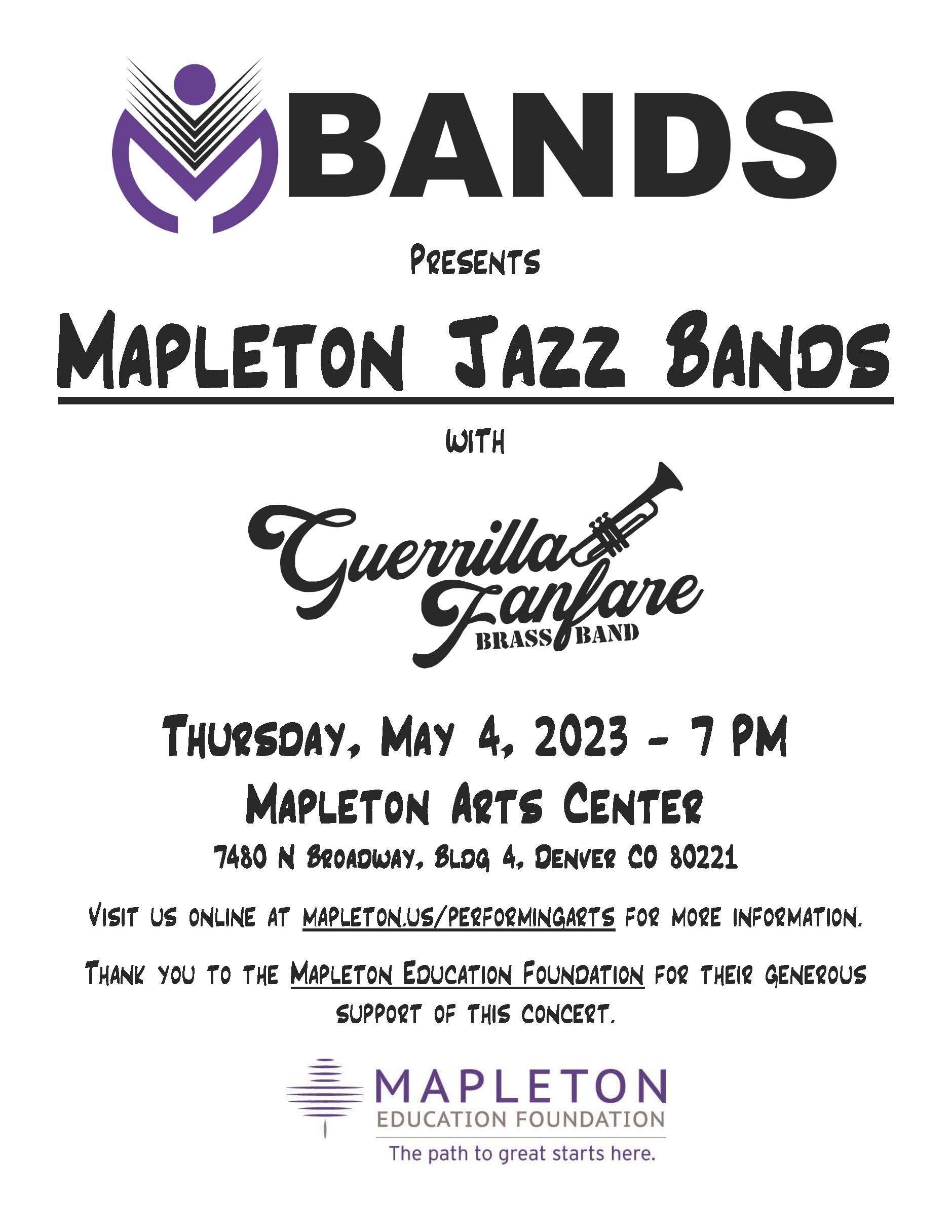 Mapleton Jazz Bands with Guerrilla Fanfare Brass Band
