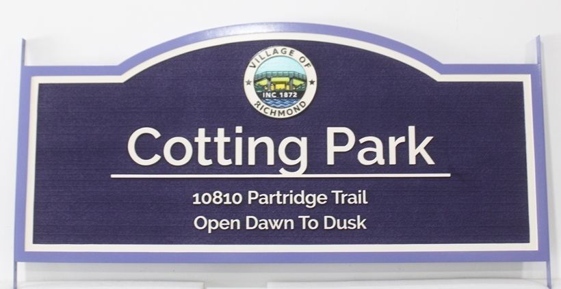 GA16512A - Carved and Sandblasted Sign for Cotting Park 