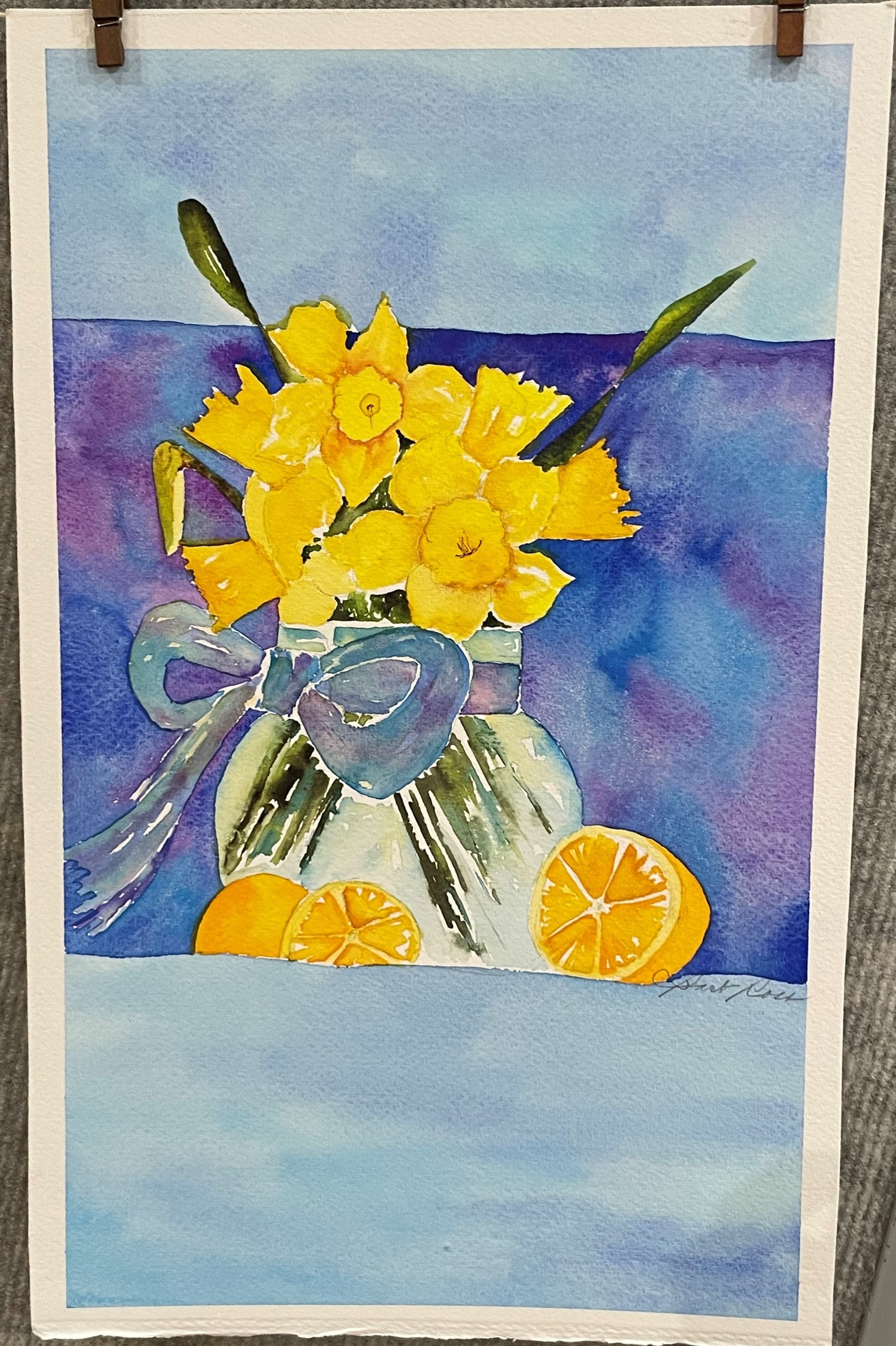 Daffodils with Oranges Unframed