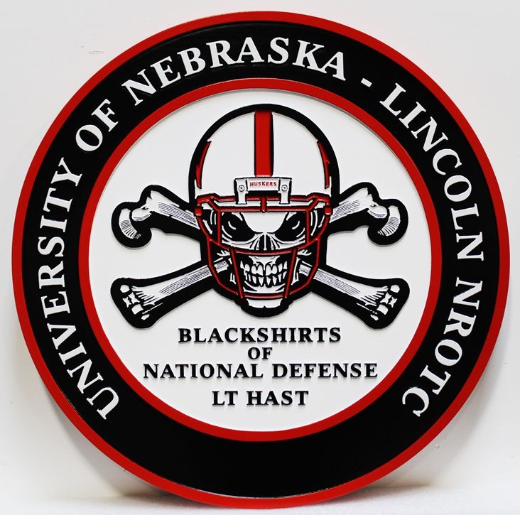 WP-1260 - Carved Plaque of the  University of Nebraska NROTC  Logo