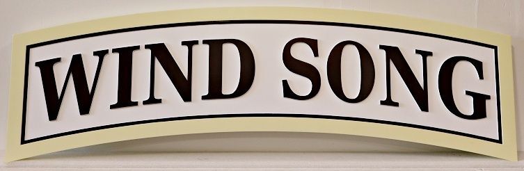 M22034 - Carved and Sandblasted 2.5-D HDU Property Name Sign for "Wind Song"