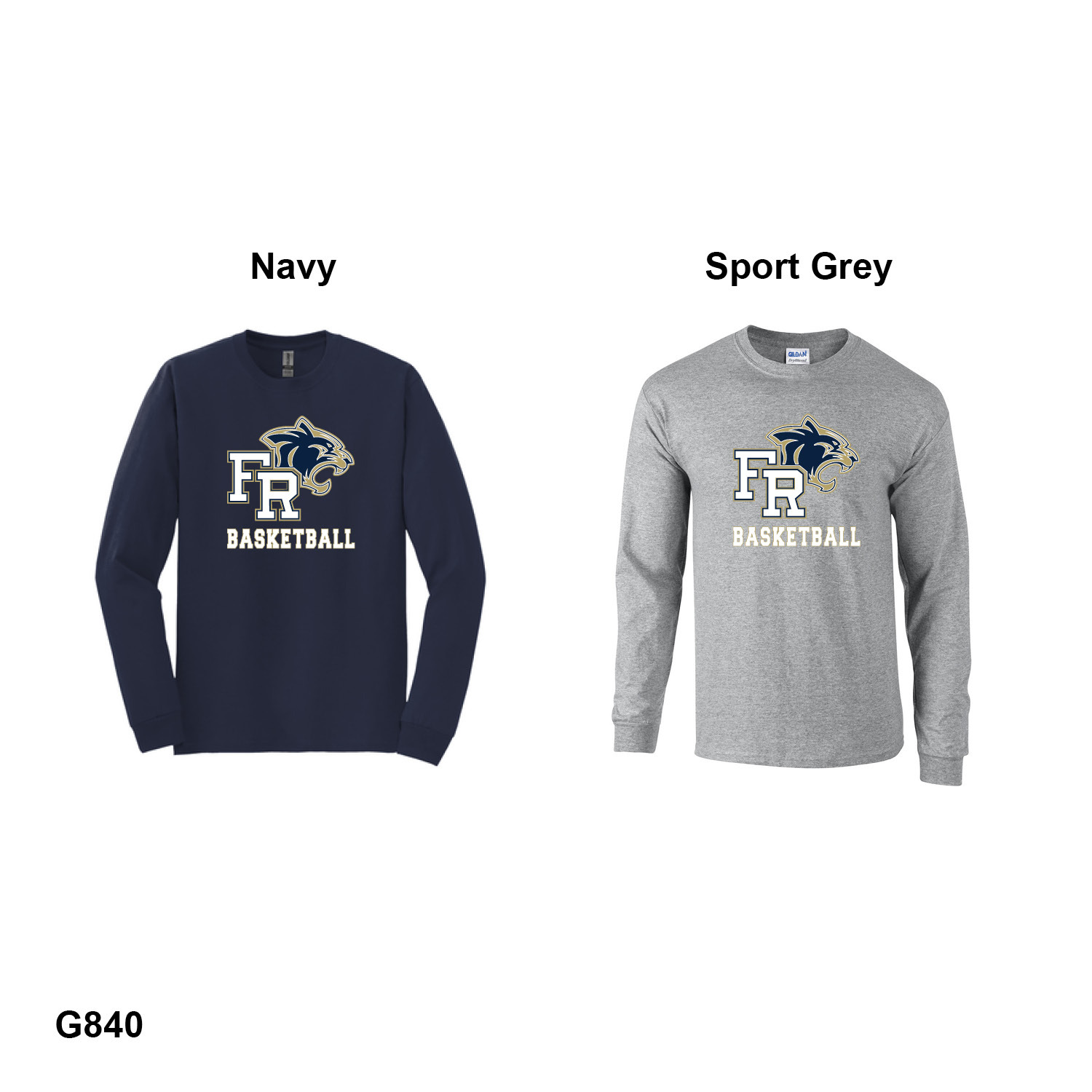 BOYS BASKETBALL LOGO - Gildan Adult Long-Sleeve T-Shirt