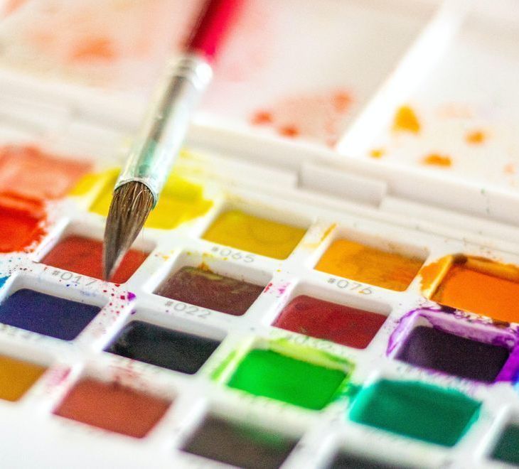 Watercolor Container with Brush