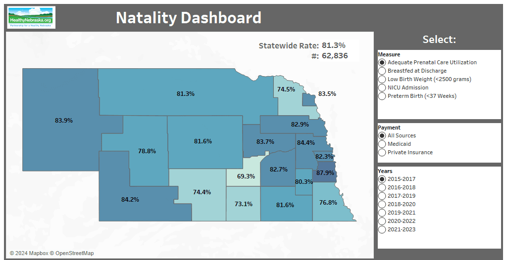 Maternal Child Health Data Natality Dashboard