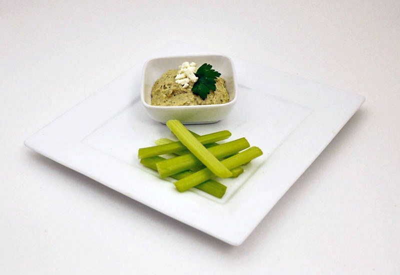 Hummus with celery sticks