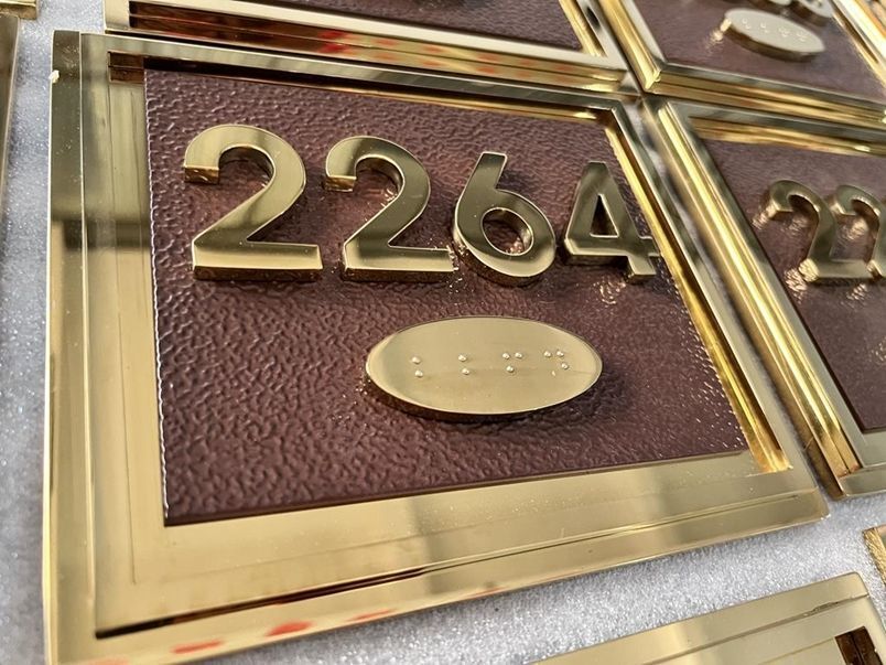 KA20865 - Custom Carved and Casted Apartment Number Sign