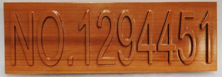 I18967 - Carved Western Red Cedar Wood Address  Number Sign for a  Residence, 2.5-D Raised Relief Text