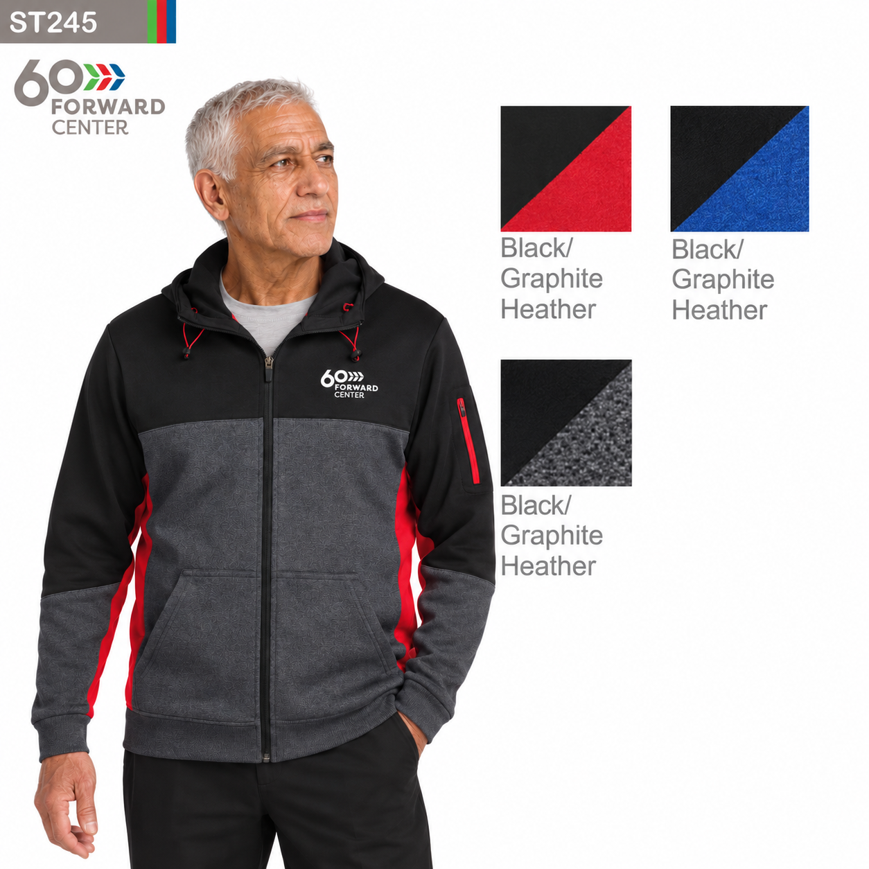 Sport-Tek® Tech Fleece Colorblock Full-Zip Hooded Jacket