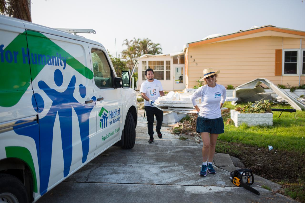 Volunteers in Collier County deployed using a mobile response unit for disaster recovery after Hurricane Irma.