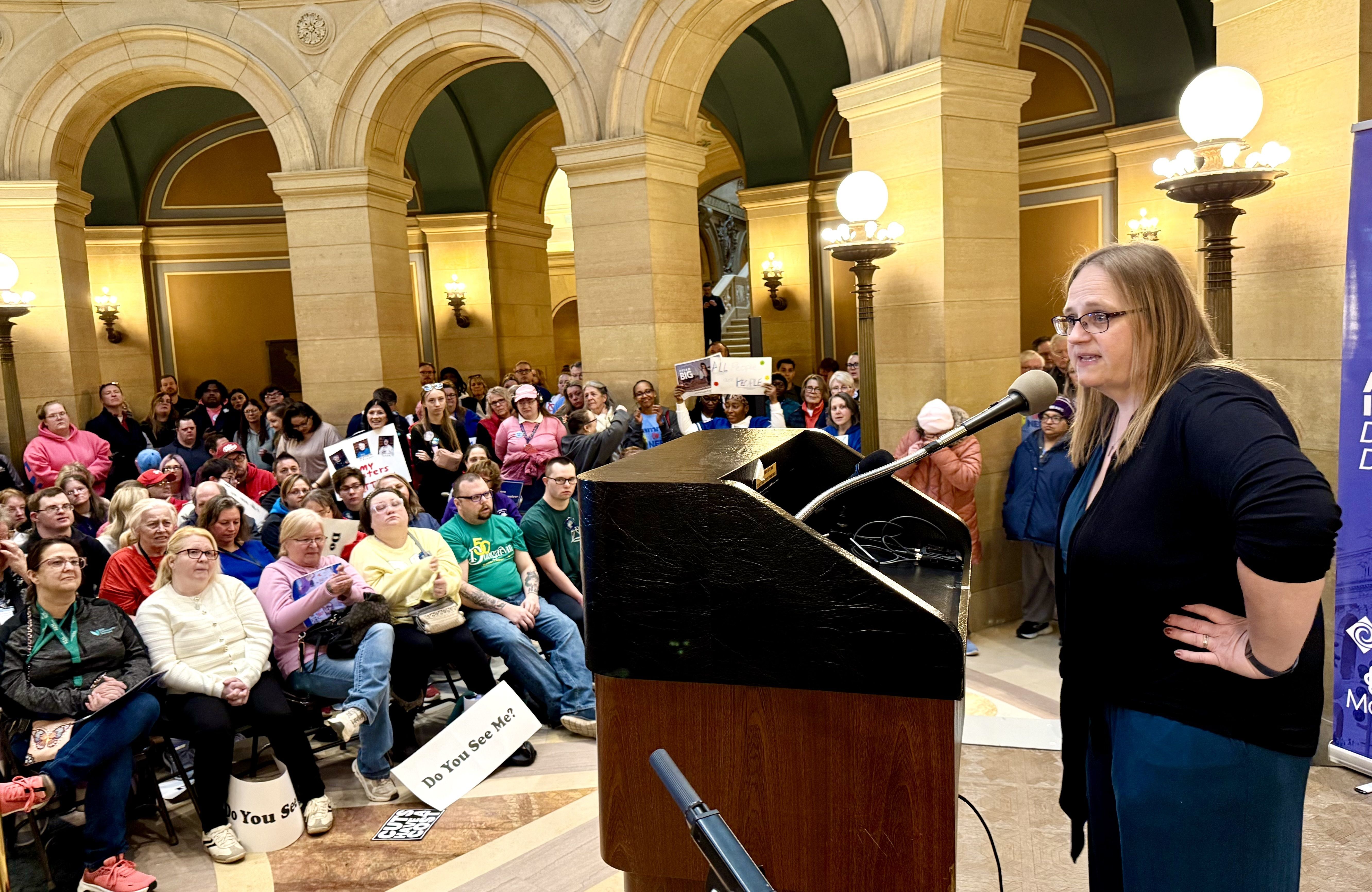 Sen. Kim Hicks during her speech at the Disability Services Day at the Capitol