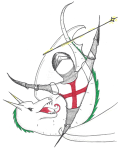 The Spacious Dude as St. George with a dragon