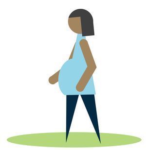 image of a pregnant person walking