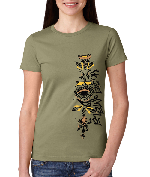 Yoga Mala Olive T-Shirt, Women's