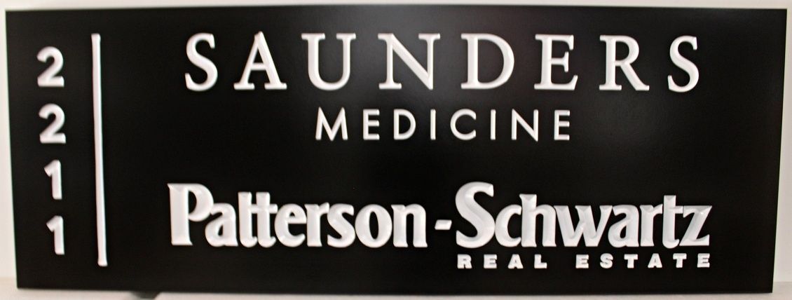 B11266 - Carved and Engraved HDU Sign for "Saunders Medicine"