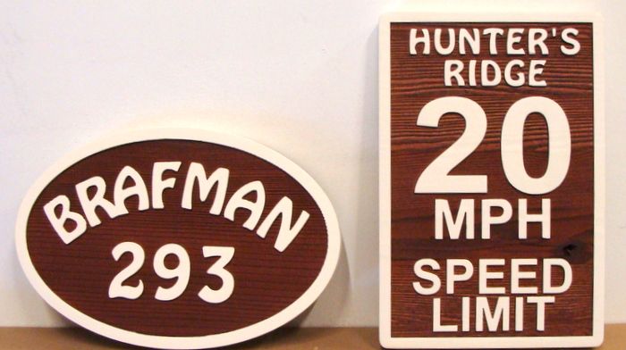 KA20678 - Wooden Address and Speed Limit Signs for Subdivision