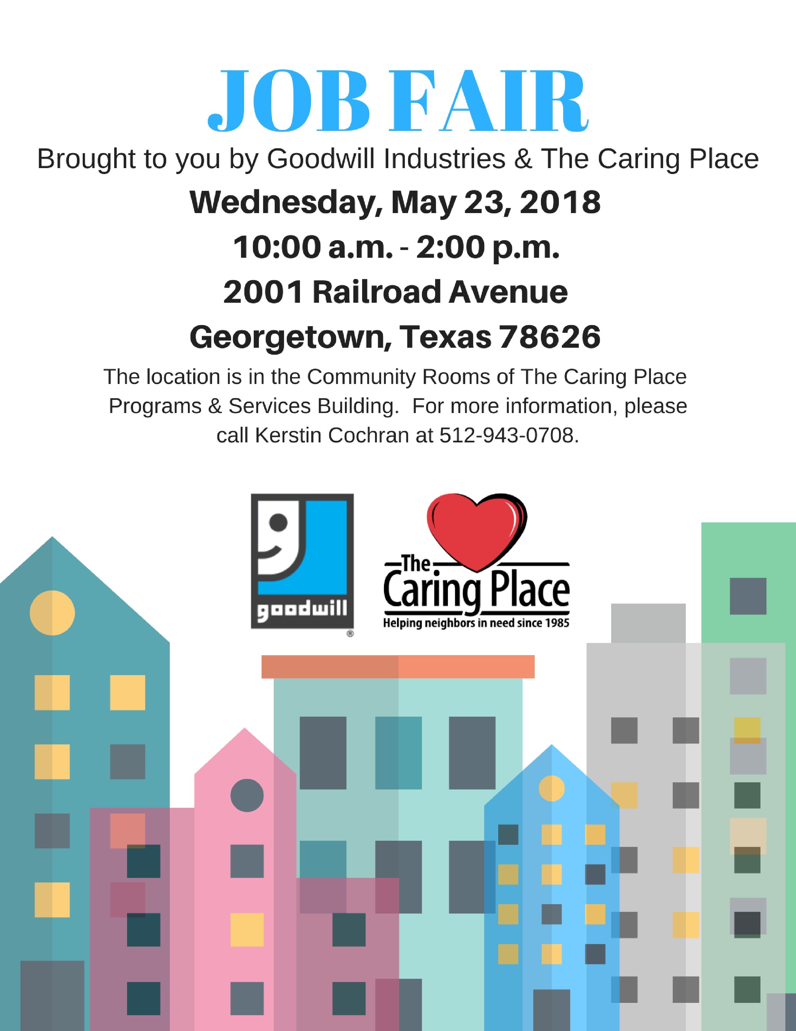 The Caring Place and Goodwill Partner on Job Fair