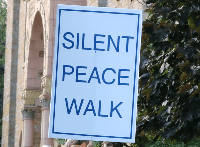 Silent Peace Walk focus Ceasefire in Gaza