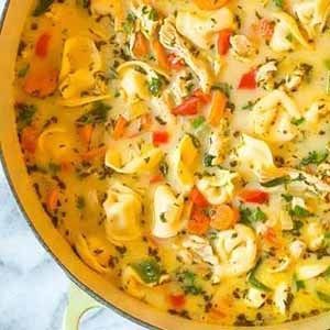 Creamy Chicken Tortellini Soup