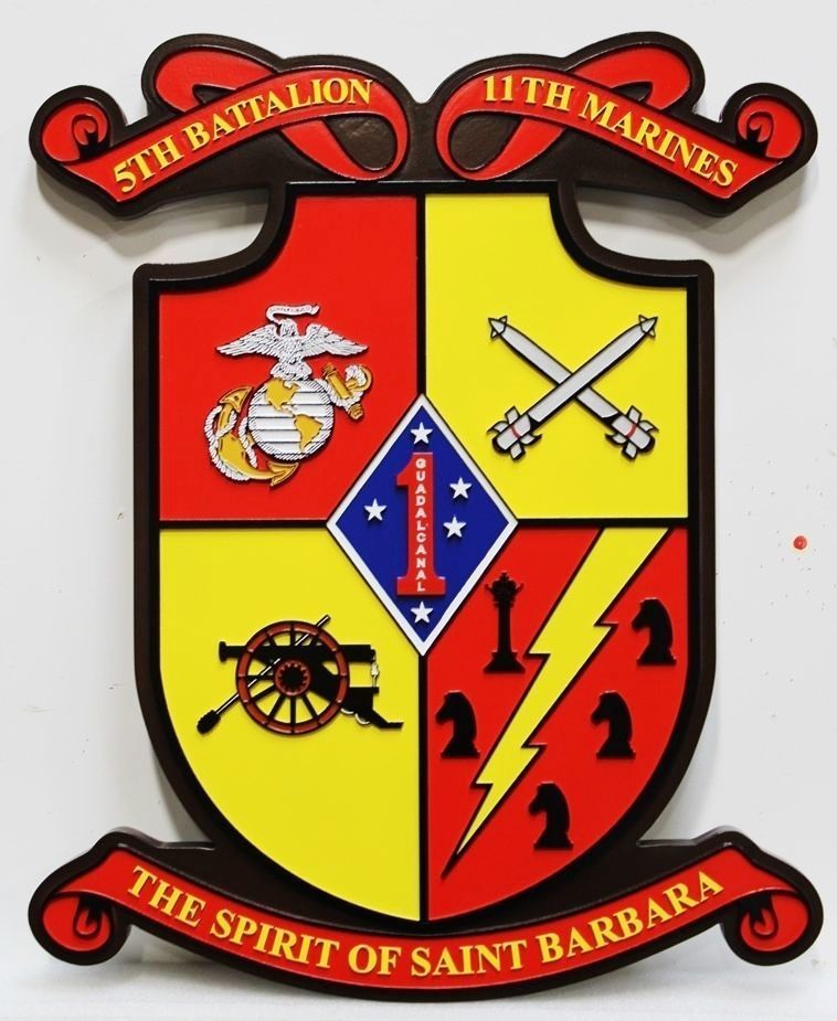 431428 - Carved  2.5-D HDU   Plaque for the 5th Battalion, 11th Marines