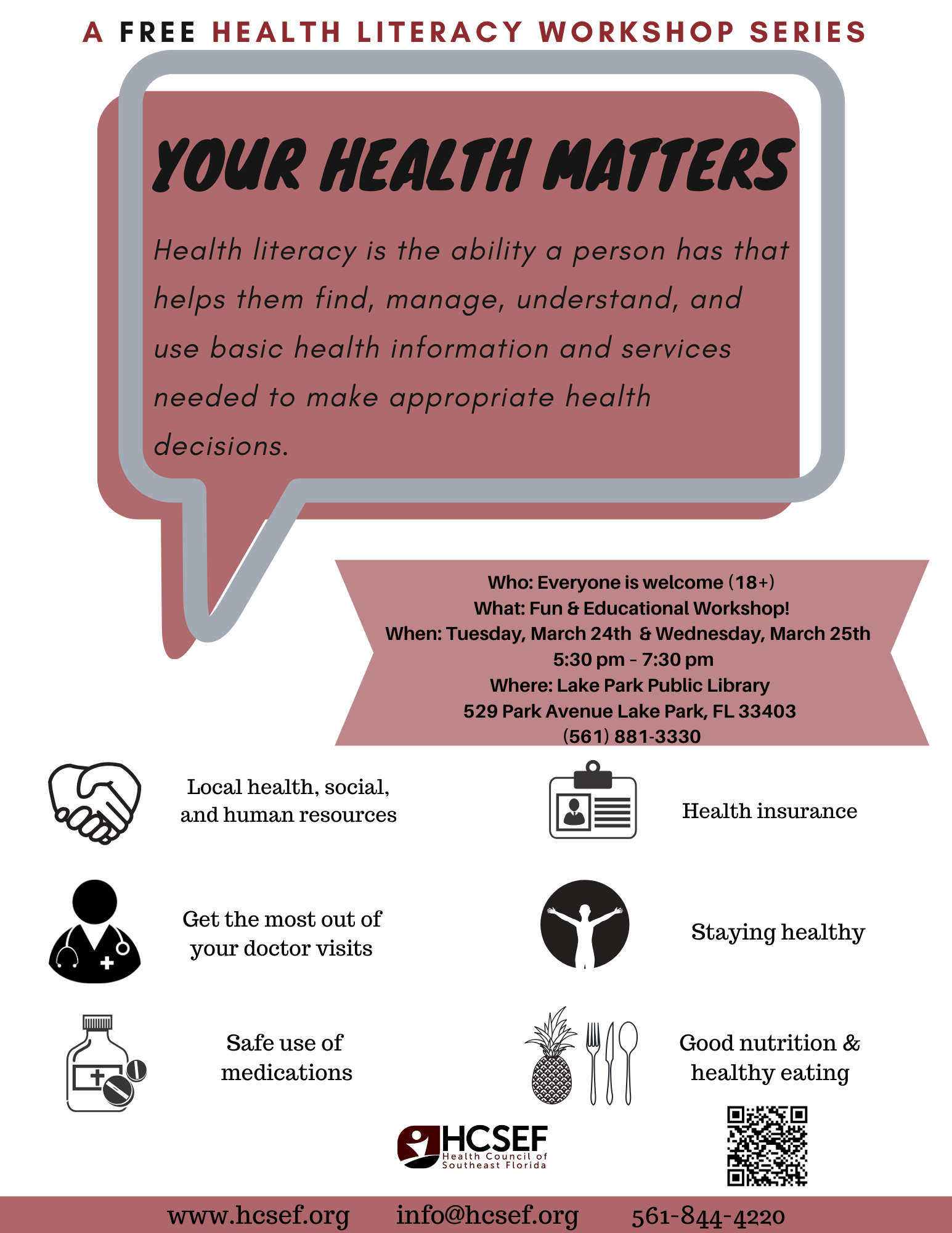 Your Health Matters- Health Literacy Workshop