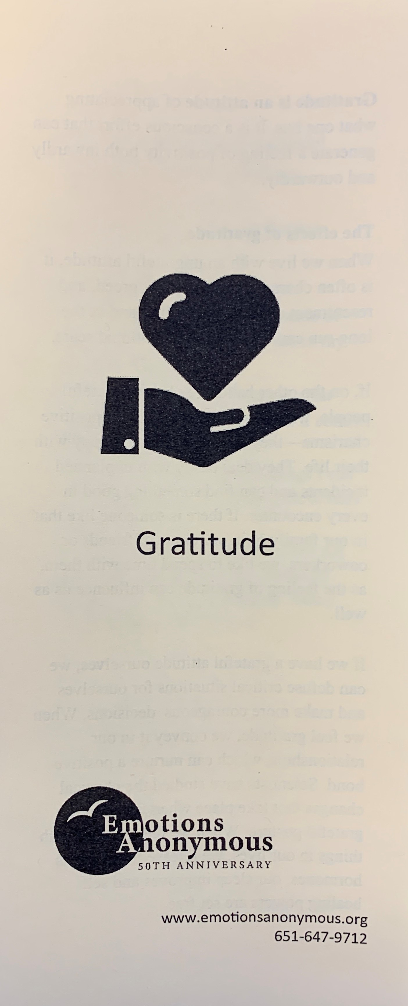 Item #95 — "Gratitude" Pamphlet (New in 2021)