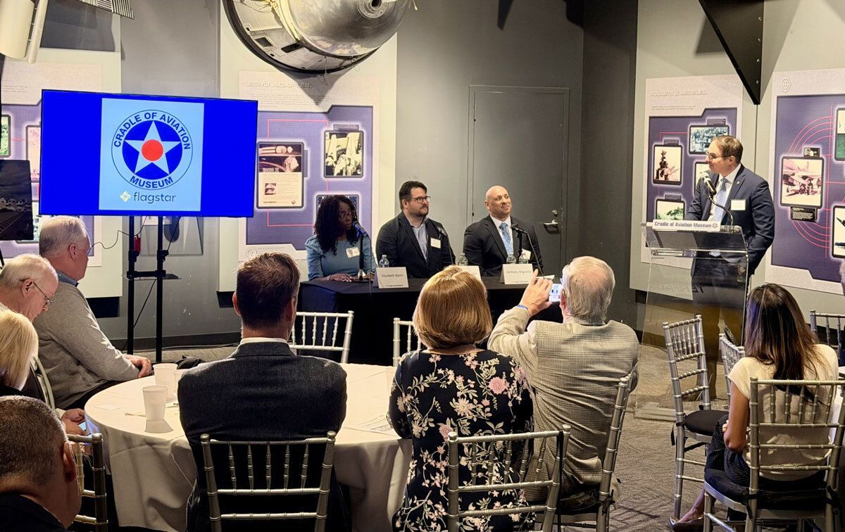 Attendees at the Cradle of Aviation Museum’s 2nd Annual Legislative Breakfast in Garden City, NY, including Long Island officials, educators, and business leaders, gathered to discuss workforce development, STEM education, and the future of aerospace.