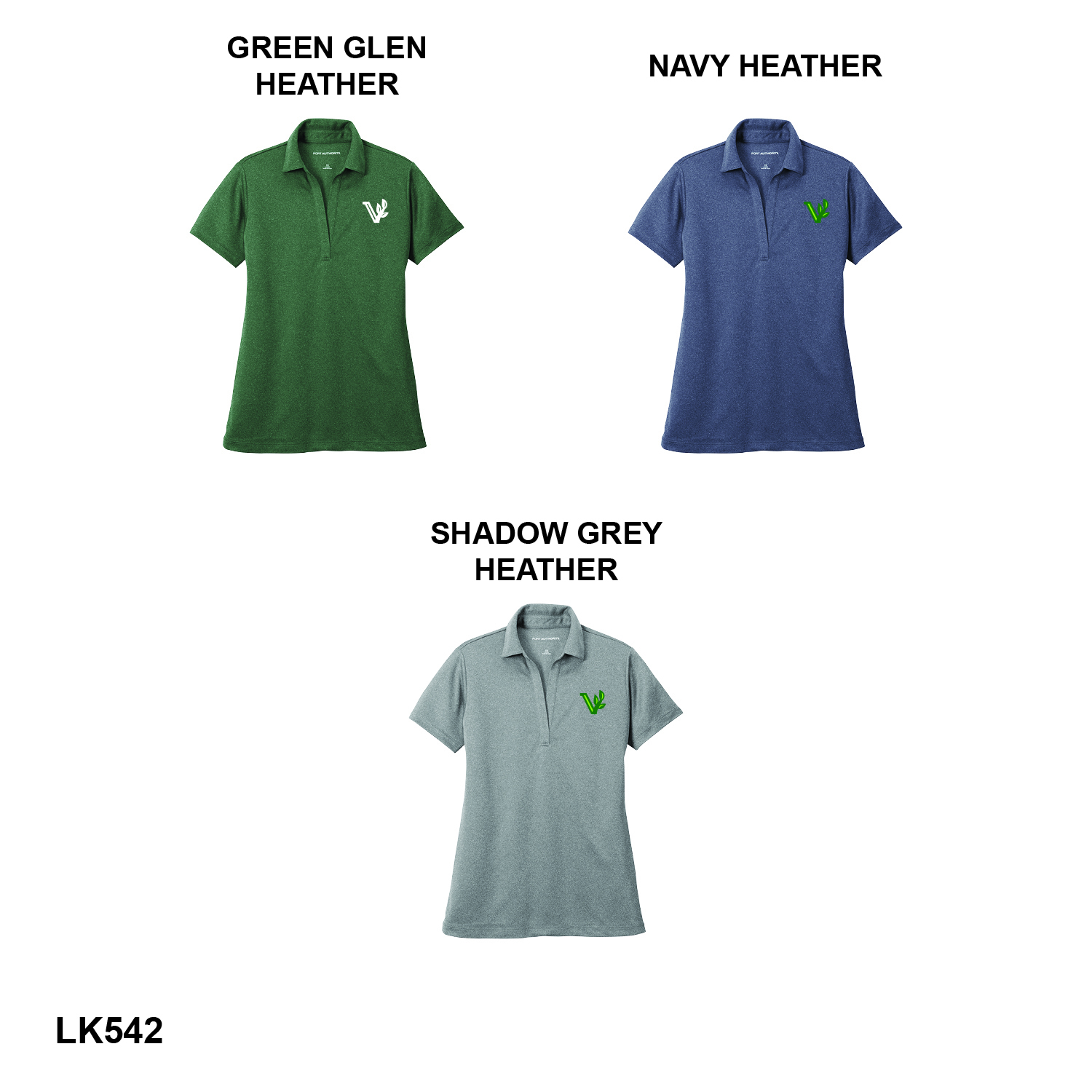 VALLEY V LOGO - Port Authority® Women's Heathered Silk Touch™ Performance Polo