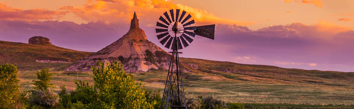 Windmill and Chimney Rock
