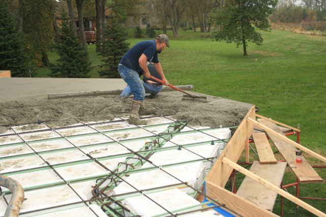 Wood Rib System Install - Moving around poured concrete