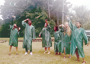 The Thomas Academy Spring Class of 2021 Graduate Cap Toss