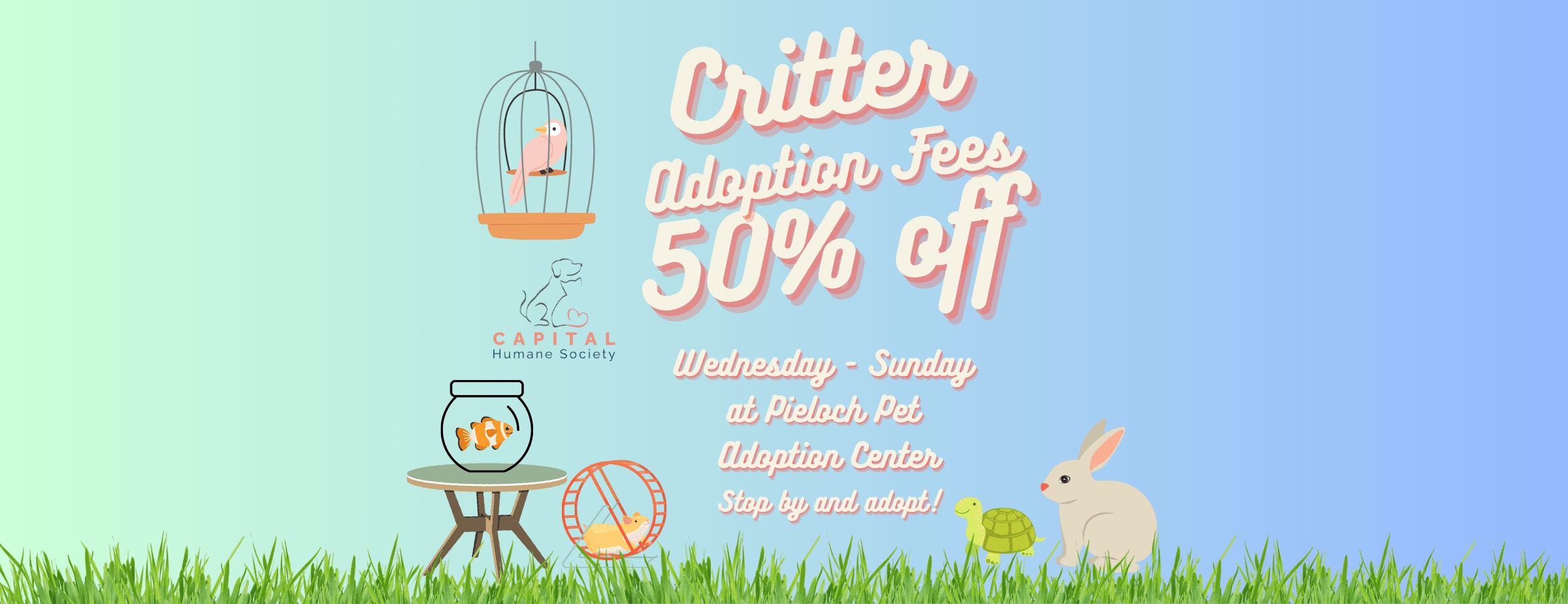 Critter Adoption Fees 50% off