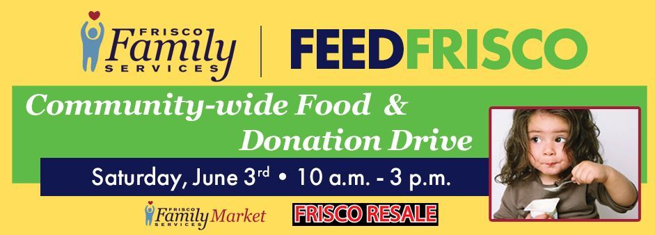 Frisco Family Services Community-wide Food & Donation Drive Banner