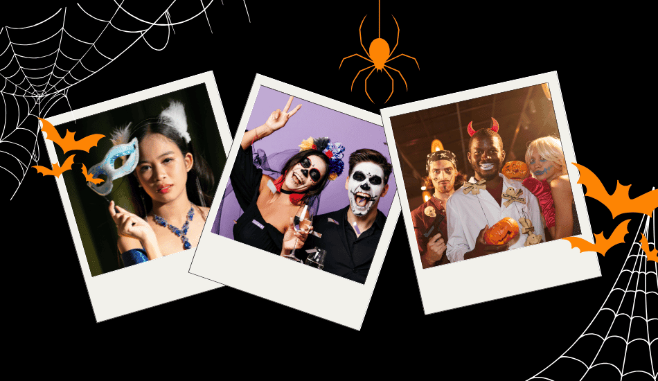 Halloween Cause-Tume Party | polaroid pics with people in costume