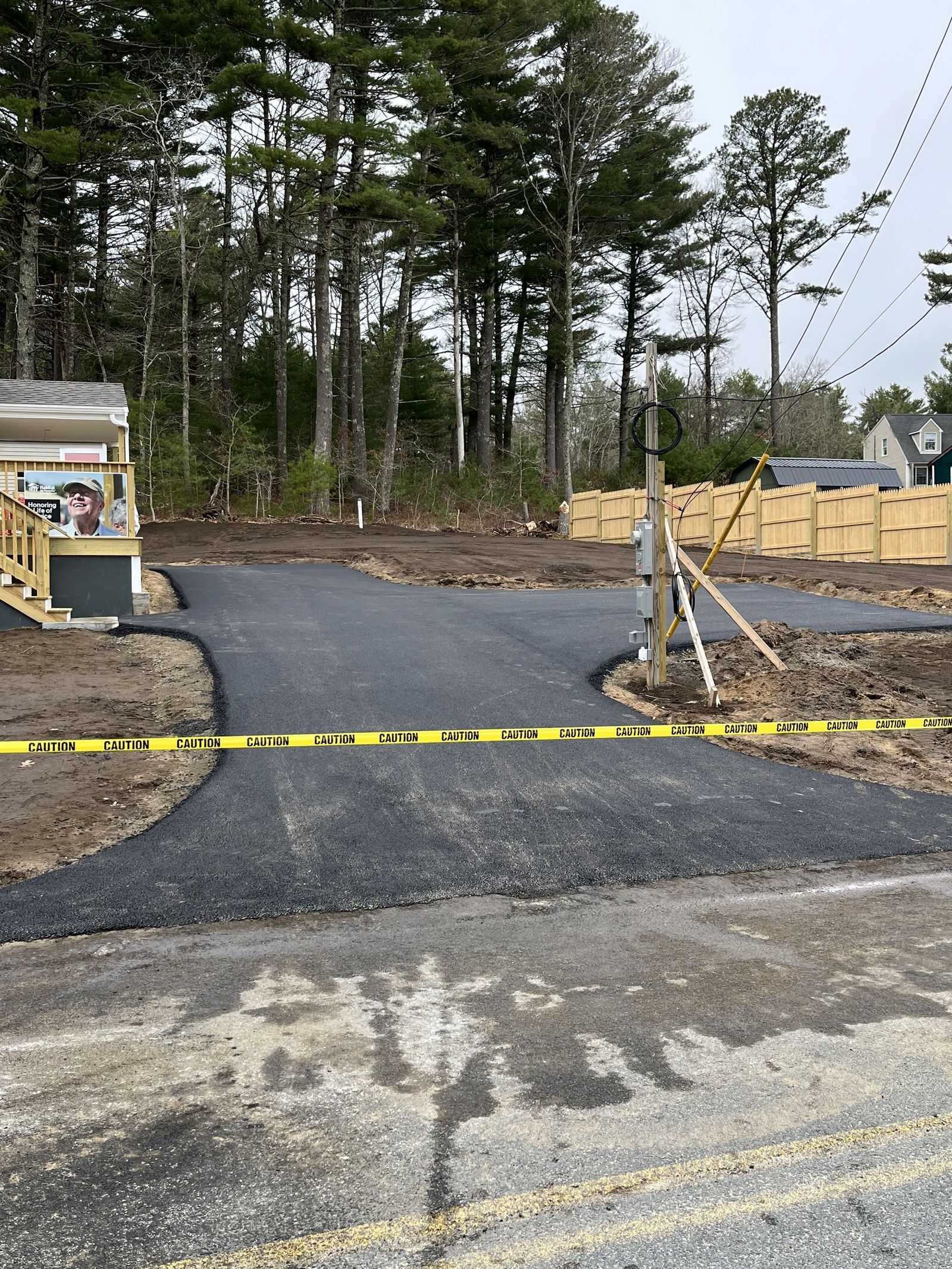 A photo of a new paved driveway