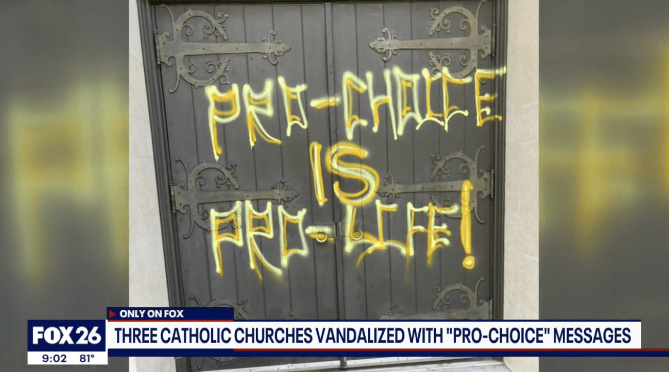 3 Catholic Churches vandalized apparently by activists