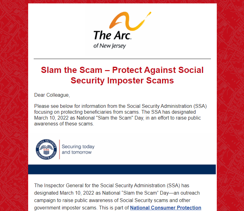 Slam the Scam – Protect Against Social Security Imposter Scams
