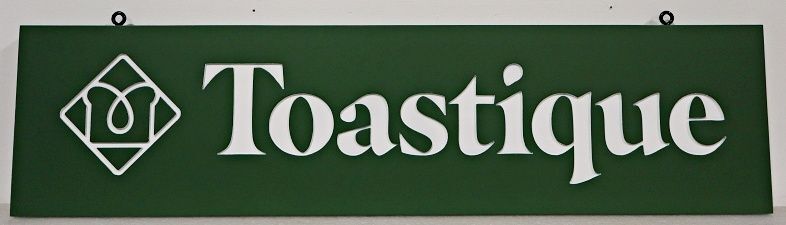 Q25582A - Carved and Sandblasted Sign for "Tostique" Gourmet Toast and Juice Bar
