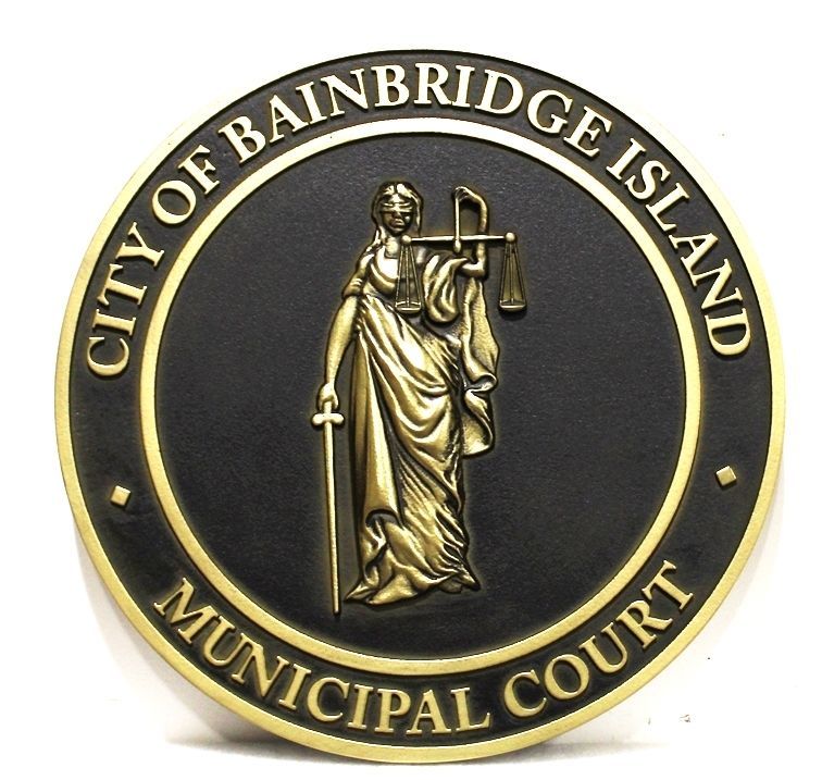MB2135 - Plaque of the Municipal Court of the City of Bainbridge Island, 3-D