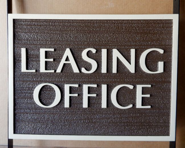 KA20507 - Carved Wood Grain HDU (Choice of Wood or HDU Available) Sign for Leasing Office