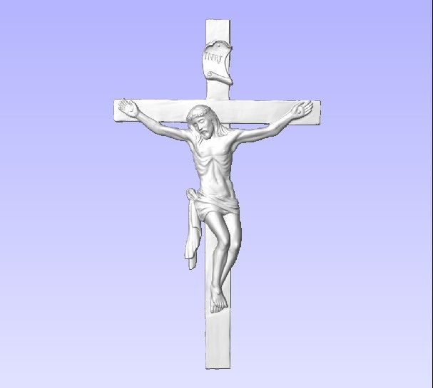 D13407 - Carved 3D Image of Jesus Christ on the Cross