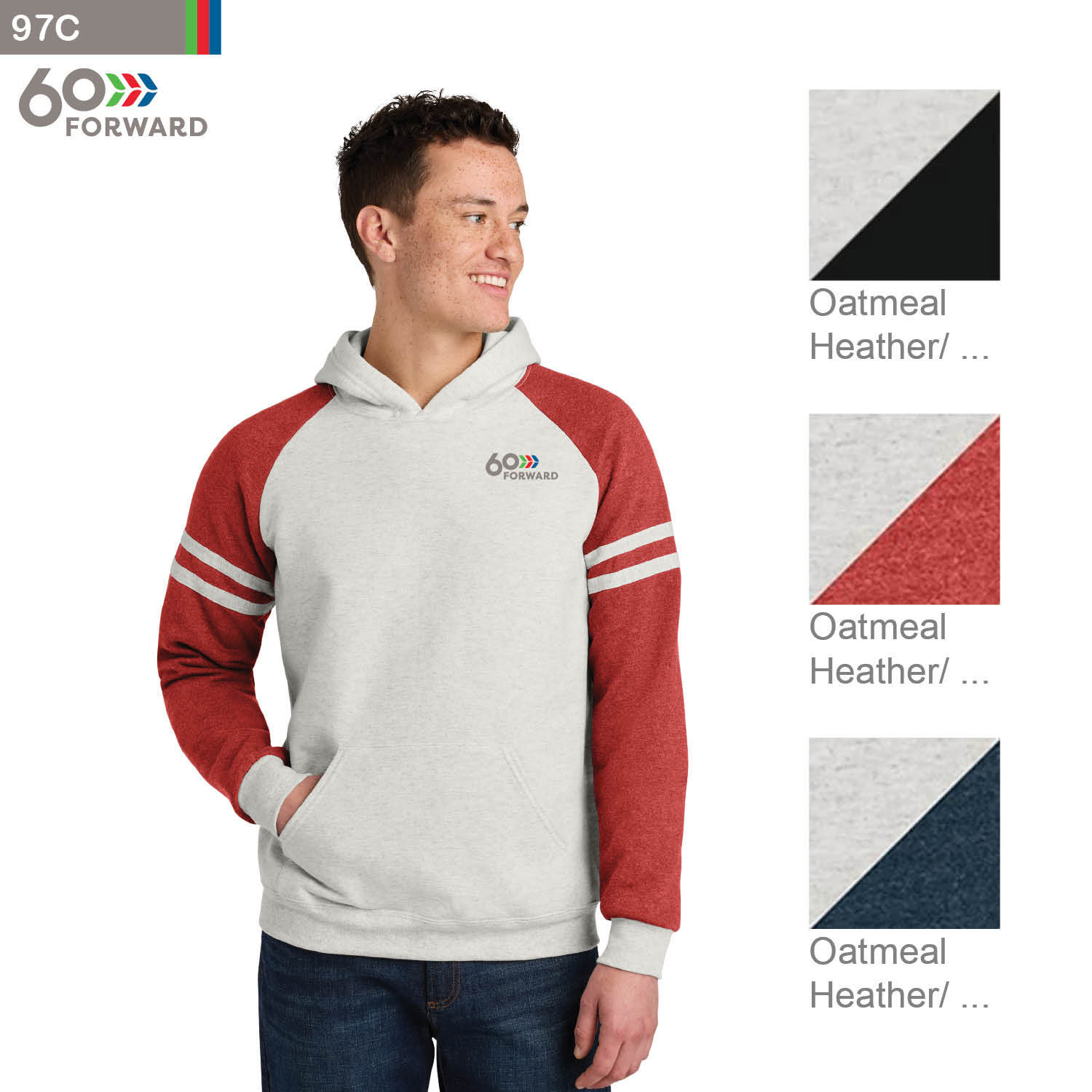 Jerzees® Unisex NuBlend® Varsity Colorblock Hooded Sweatshirt