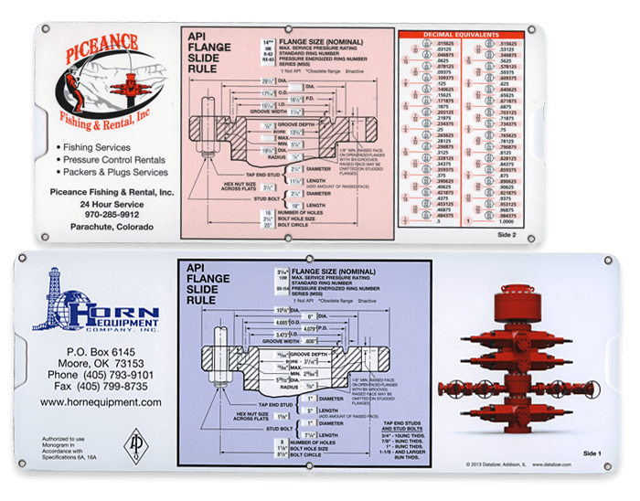 API Flange Slide Rule