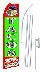 Tacos Swooper/Feather Flag + Pole + Ground Spike
