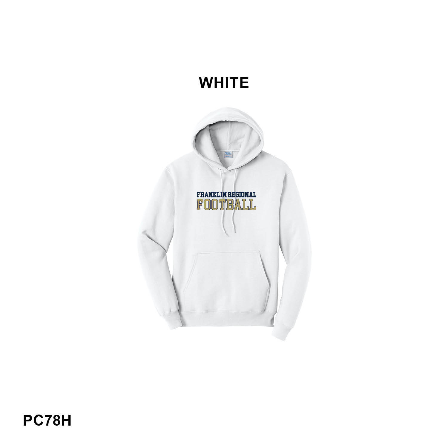 FRANKLIN REGIONAL FOOTBALL LOGO (NAVY & VEGAS) - Port & Co™ Core Fleece Pullover Hooded Sweatshirt