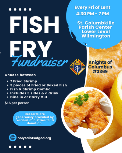 Knights of Columbus fish fry February 20