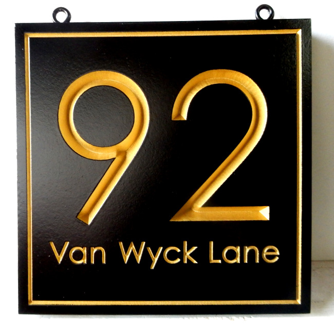 Custom Carved Wood House Signs From Art Signworks I18888 Engraved V Carved Address Number Sign With 24k Gold Leaf